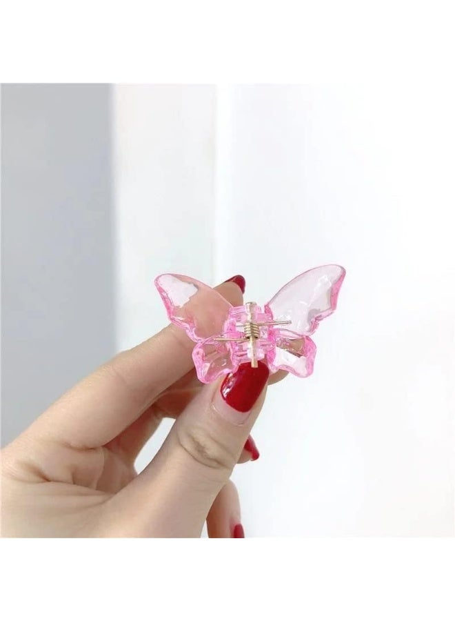 6 Piece Colorful Acrylic Butterfly Hair Claws, Non-Slip Transparent Hair Clips for Women and Girls - Image 2